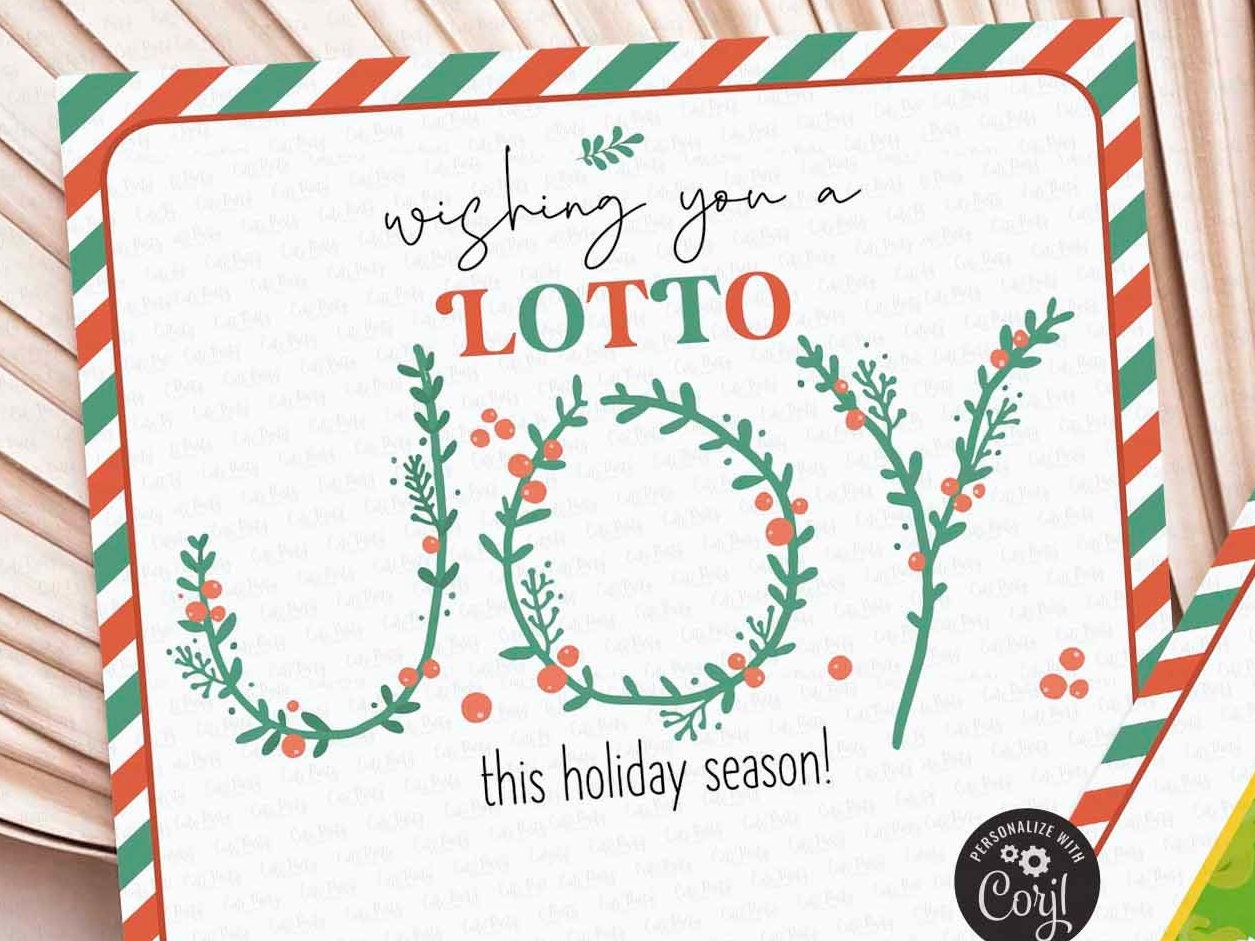 Editable Christmas Lotto Ticket Gift Card Holder template, Printable H –  Cute Party Dash