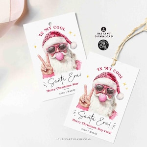 In My Christmas Era Trendy Gift Tag Printable INSTANT DOWNLOAD In My Cool Santa Era Christmas Gift Tag – Trendy Holiday Tag for Fun Gifting