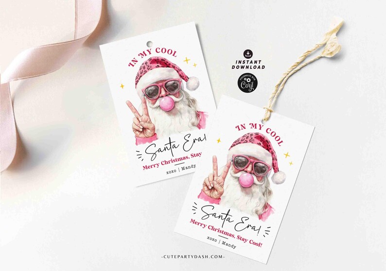 In My Christmas Era Trendy Gift Tag Printable INSTANT DOWNLOAD In My Cool Santa Era Christmas Gift Tag – Trendy Holiday Tag for Fun Gifting