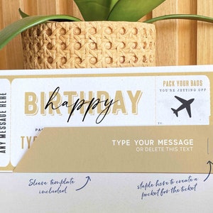 Editable Boarding Pass Template, Birthday Trip gift ticket, Surprise Airplane Ticket Trip, Corjl Airlines Trip Voucher, INSTANT DOWNLOAD