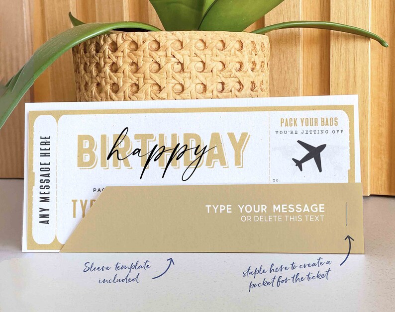 Editable Boarding Pass Template, Birthday Trip gift ticket, Surprise Airplane Ticket Trip, Corjl Airlines Trip Voucher, INSTANT DOWNLOAD