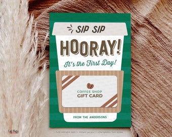 Back to School Coffee Gift Card Holder Template (Digital Download)