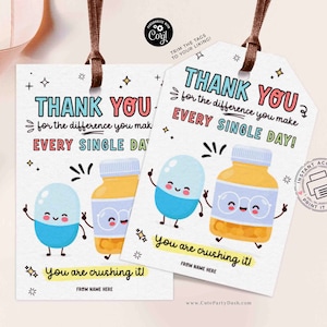 Pharmacy Week Appreciation Gift Tag INSTANT DOWNLOAD Printable RX Pharmacy Tech Thank You Gift Tag Editable Gift for Pharmacist appreciation