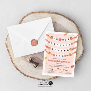 In Our Friendsgiving Era Friendsgiving Invitation – Trendy Friendship Bracelet Invite, Digital Printable, Modern Thanksgiving Invitation