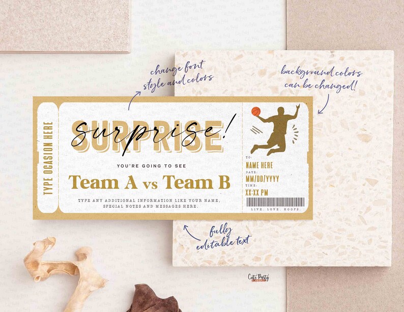 EDITABLE Basketball Game Ticket Template Ticket Gift Idea - Etsy