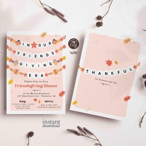 In Our Friendsgiving Era Friendsgiving Invitation – Trendy Friendship Bracelet Invite, Digital Printable, Modern Thanksgiving Invitation
