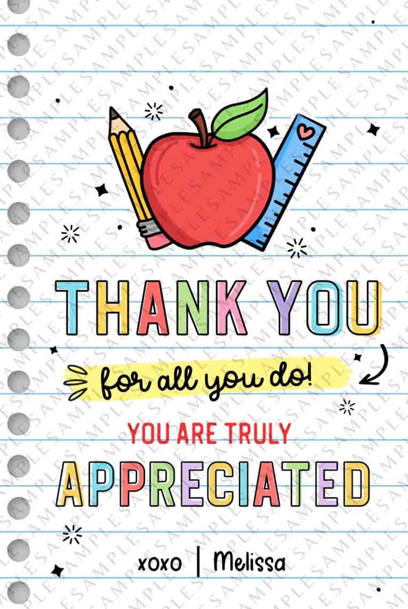 EDITABLE Thank you for all you do we truly appreciate you Tag, Teacher Appreciation Tag, Staff Employee Appreciation School INSTANT DOWNLOAD