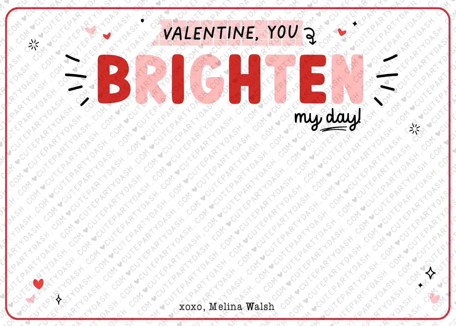 Heart Sunglasses Valentine's Day Card: Editable Classroom Gift Tag ...