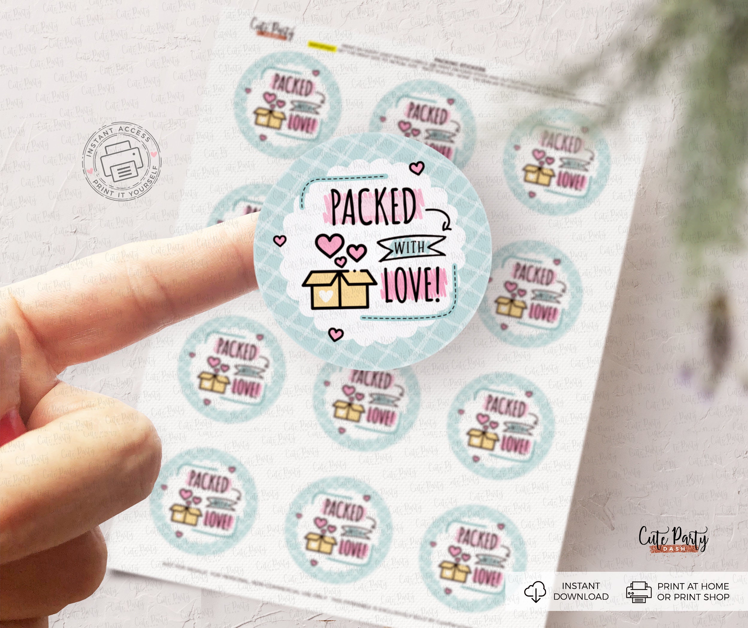 Packed With Love Printable Stickers Support Small Business - Etsy