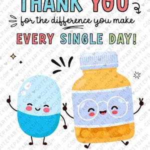 Pharmacy Week Appreciation Gift Tag INSTANT DOWNLOAD Printable RX Pharmacy Tech Thank You Gift Tag Editable Gift for Pharmacist appreciation