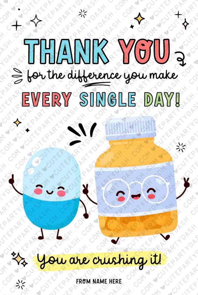 Pharmacy Week Appreciation Gift Tag INSTANT DOWNLOAD Printable RX Pharmacy Tech Thank You Gift Tag Editable Gift for Pharmacist appreciation