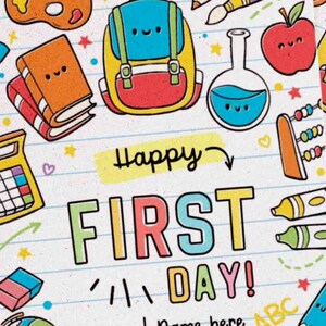 EDITABLE Happy First Day of School Gift Tag Printable Welcome Back To School treat Tag Rainbow Teacher 1st day of school INSTANT DOWNLOAD