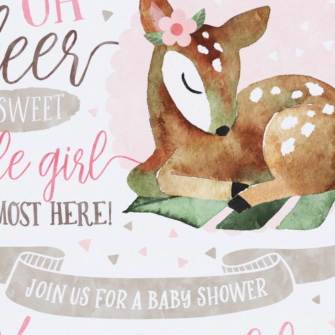 Deer Baby Shower Invitation Oh Deer Baby Shower Decorations - Etsy