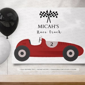 Two Fast Two Curious Birthday Invitation: Race Car Party (Digital Download) image 4