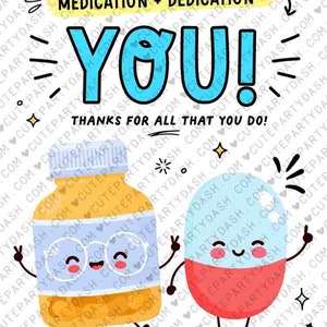 Pharmacy Week Appreciation Gift Tag INSTANT DOWNLOAD Printable RX Pharmacy Tech Thank You Gift Tag Editable Gift for Pharmacist appreciation