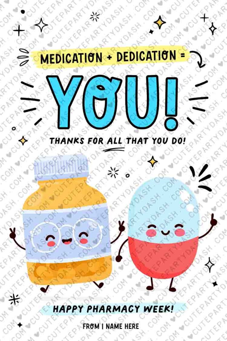 Pharmacy Week Appreciation Gift Tag INSTANT DOWNLOAD Printable RX Pharmacy Tech Thank You Gift Tag Editable Gift for Pharmacist appreciation