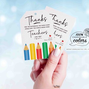 Teacher Appreciation Week Gift Tag Printable INSTANT DOWNLOAD Gift for Teachers Gift box Thank You Card Editable Happy Teacher Appreciation