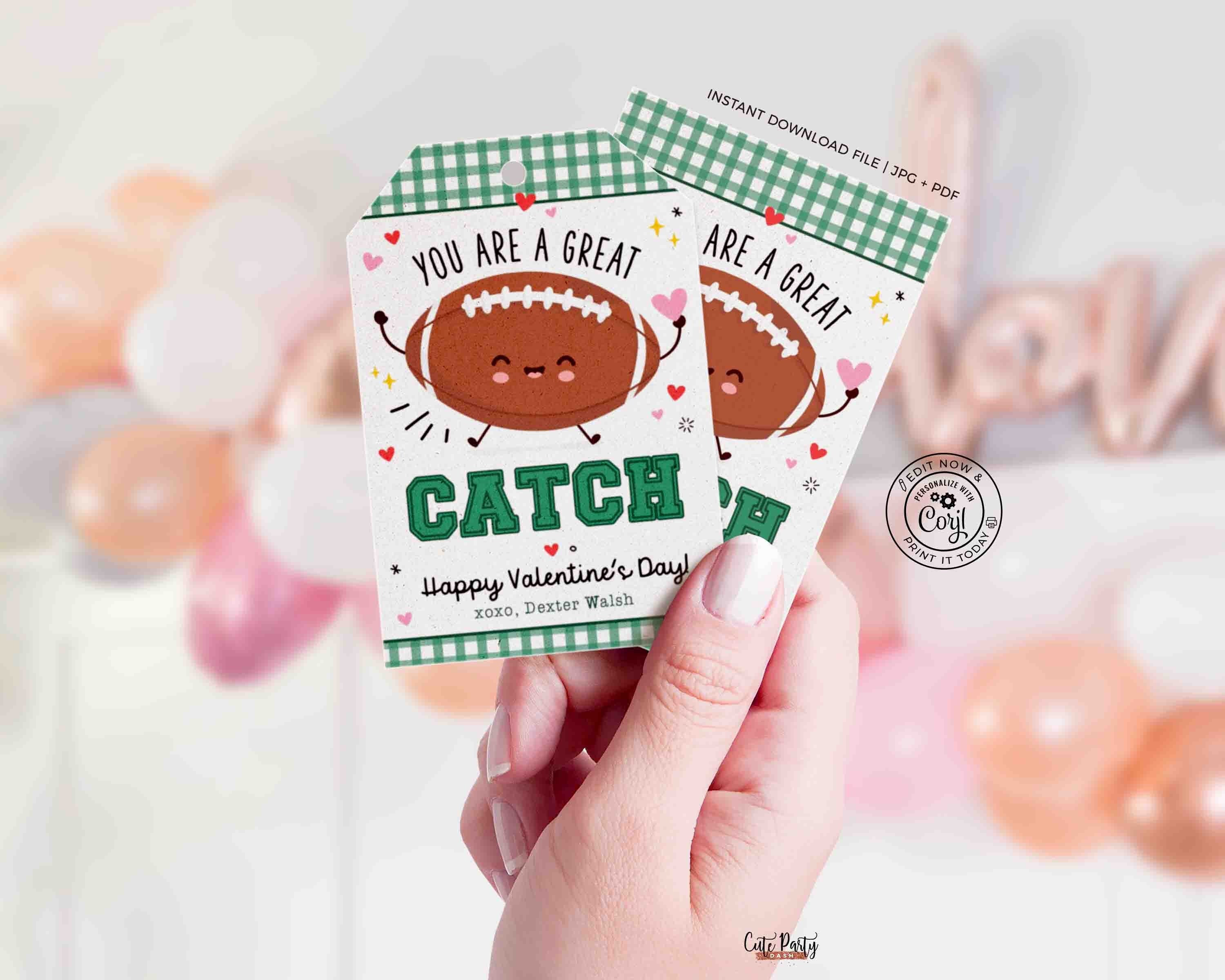 Valentine Favor Tags, Editable Your a Great Catch Tags, Fishing