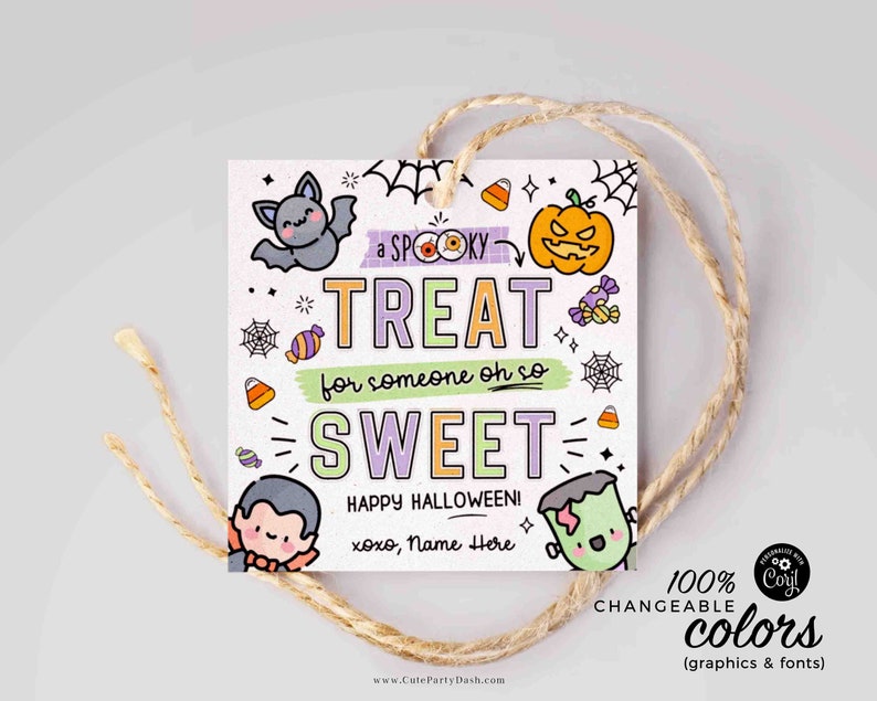 EDITABLE Halloween A Little Treat for Someone Sweet Gift Tag Teacher Staff Pta Pto Kids Spooky Treat Gift Candy treat Label INSTANT DOWNLOAD
