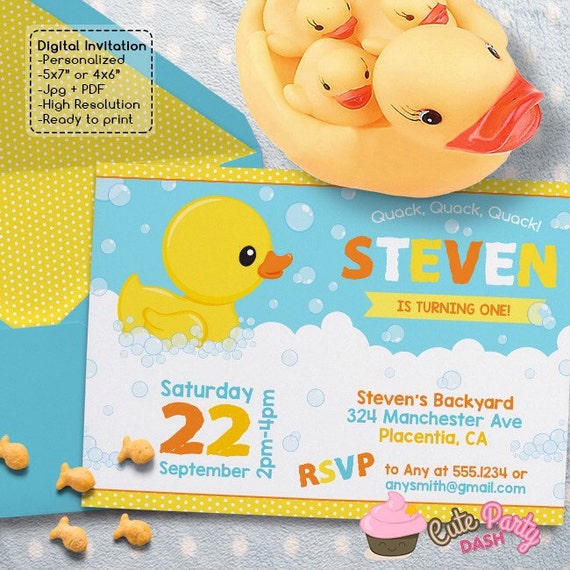 rubber duck invitations