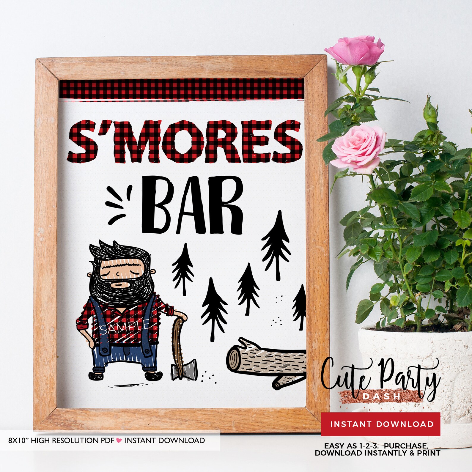 INSTANT DOWNLOAD EDITABLE Lumberjack First Birthday Party | Etsy