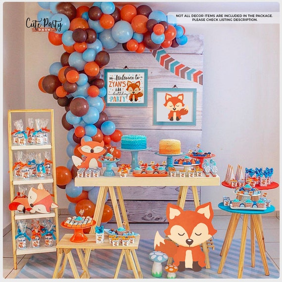 INSTANT DOWNLOAD Fox Birthday Decoration Woodland First Birthday