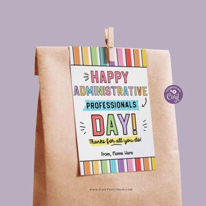 Administrative Professionals Day gift tag Employee Appreciation Week Printable Thank You Card Gift for Staff team member INSTANT DOWNLOAD
