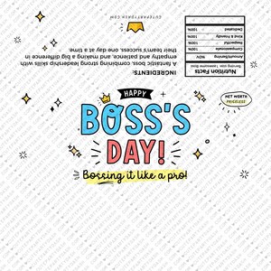 Boss's Day Gift Idea INSTANT DOWNLOAD Printable Bosses Day Candy Bar Wrappers Editable Gift for Boss Appreciation Gifts Men Women Card
