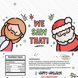 Funny Christmas Gift Chocolate Bar Wrapper INSTANT DOWNLOAD Happy Holidays Funny Christmas Gift for Friend Card Hilarious Humor I Saw That