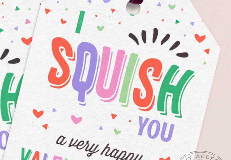 Etiqueta para lembrancinha de Dia dos Namorados "Squish": Presente editável para sala de aula (Download instantâneo) imagem 3