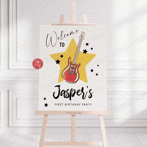 EDITABLE One Rocks Baby 1st Birthday welcome sign