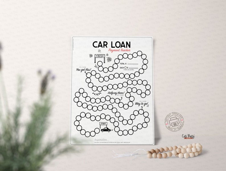 Car Loan Payoff tracker, Printable car loan payments tracker insert, Debt Payoff and Savings Tracker, Planner Insert INSTANT DOWNLOAD GC001 image 1