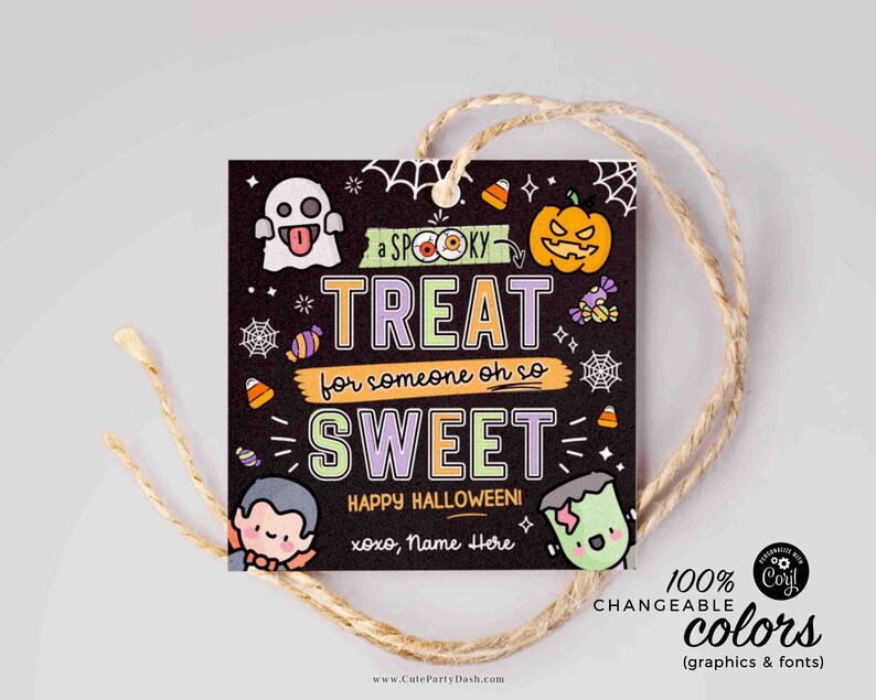 EDITABLE Halloween A Little Treat for Someone Sweet Gift Tag Teacher Staff Pta Pto Kids Spooky Treat Gift Candy treat Label INSTANT DOWNLOAD