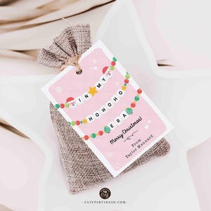 In My Christmas Era Gift Tag Printable INSTANT DOWNLOAD In My HoHoHo Era Christmas Friendship Bracelet Unique Trendy Holiday Tag for Gifting