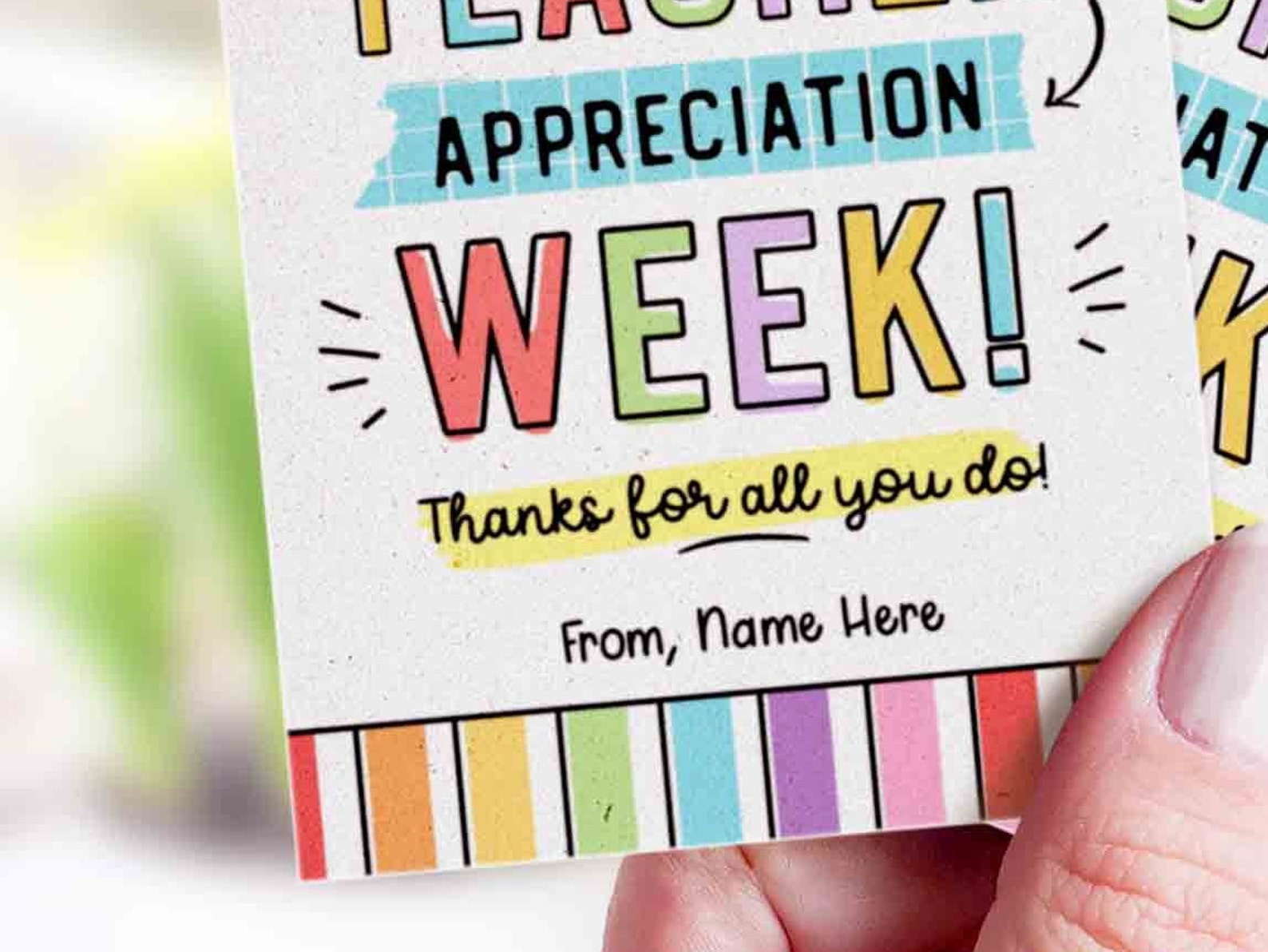 Teacher Appreciation Week Gift Tag Printable Gift for Teachers - Etsy