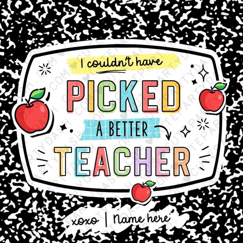 Couldn't have picked a better teacher Thank you Gift Tag Editable Teacher Appreciation Week Printable End of school year INSTANT DOWNLOAD
