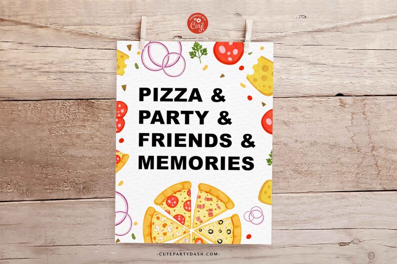 Pizza party Birthday Signs, Editable Party sign decoration, printable Pizza Making Poster Signage decoration, INSTANT digital DOWNLOAD #200
