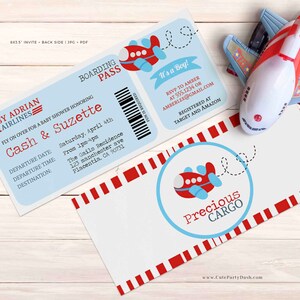 Airplane Baby Shower invite Template Editable Boarding Pass Baby Shower Ticket invitation Printable Baby Boy Shower INSTANT DOWNLOAD 213
