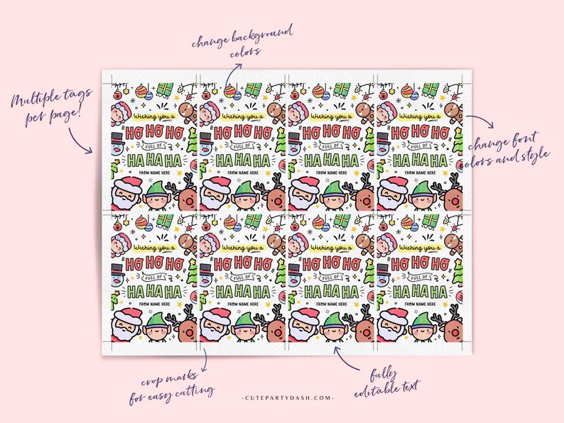 Christmas Treat for Someone Sweet Gift Tag, Holiday Appreciation Gift Tags, Favor Employee Company Staff Teacher, INSTANT DOWNLOAD EDITABLE