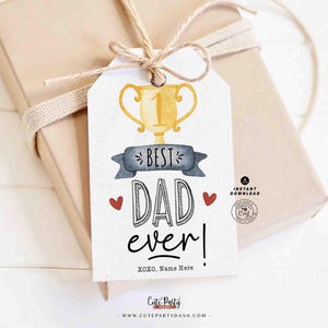 Meilleures étiquettes-cadeaux pour papa de tous les temps TÉLÉCHARGEMENT IMMÉDIAT Cadeau modifiable carte imprimable pour la fête des pères heureuse des enfants cadeau fils fille femme pour papa étiquette à biscuits