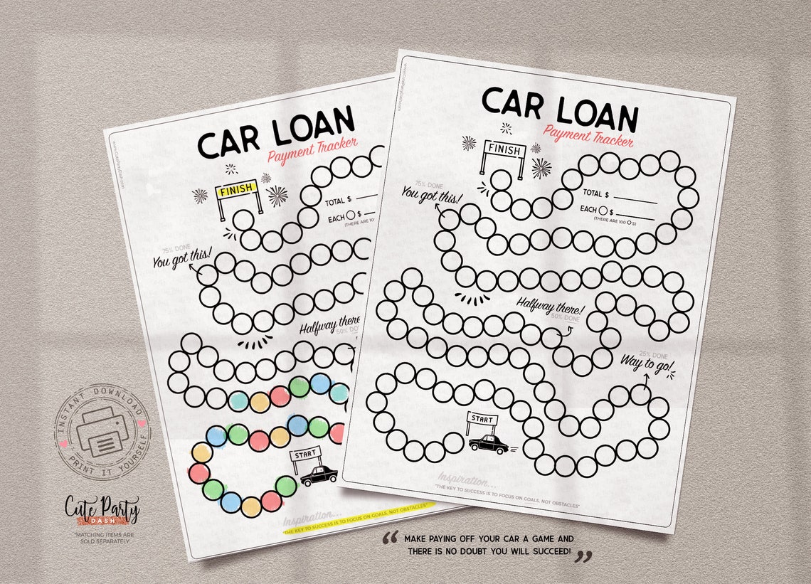 Car Loan Payoff Tracker Printable Car Loan Payments Tracker Etsy
