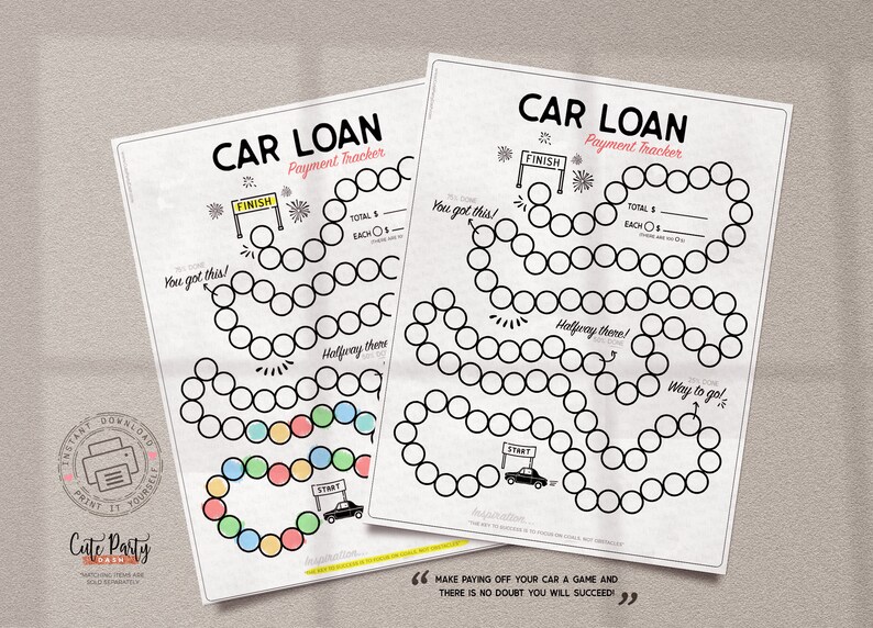 Car Loan Payoff tracker, Printable car loan payments tracker insert, Debt Payoff and Savings Tracker, Planner Insert INSTANT DOWNLOAD GC001 image 2