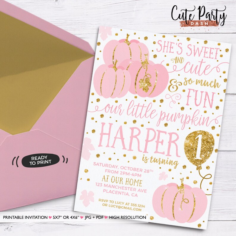 INSTANT DOWNLOAD EDITABLE Little Pumpkin Birthday Sign Pink - Etsy