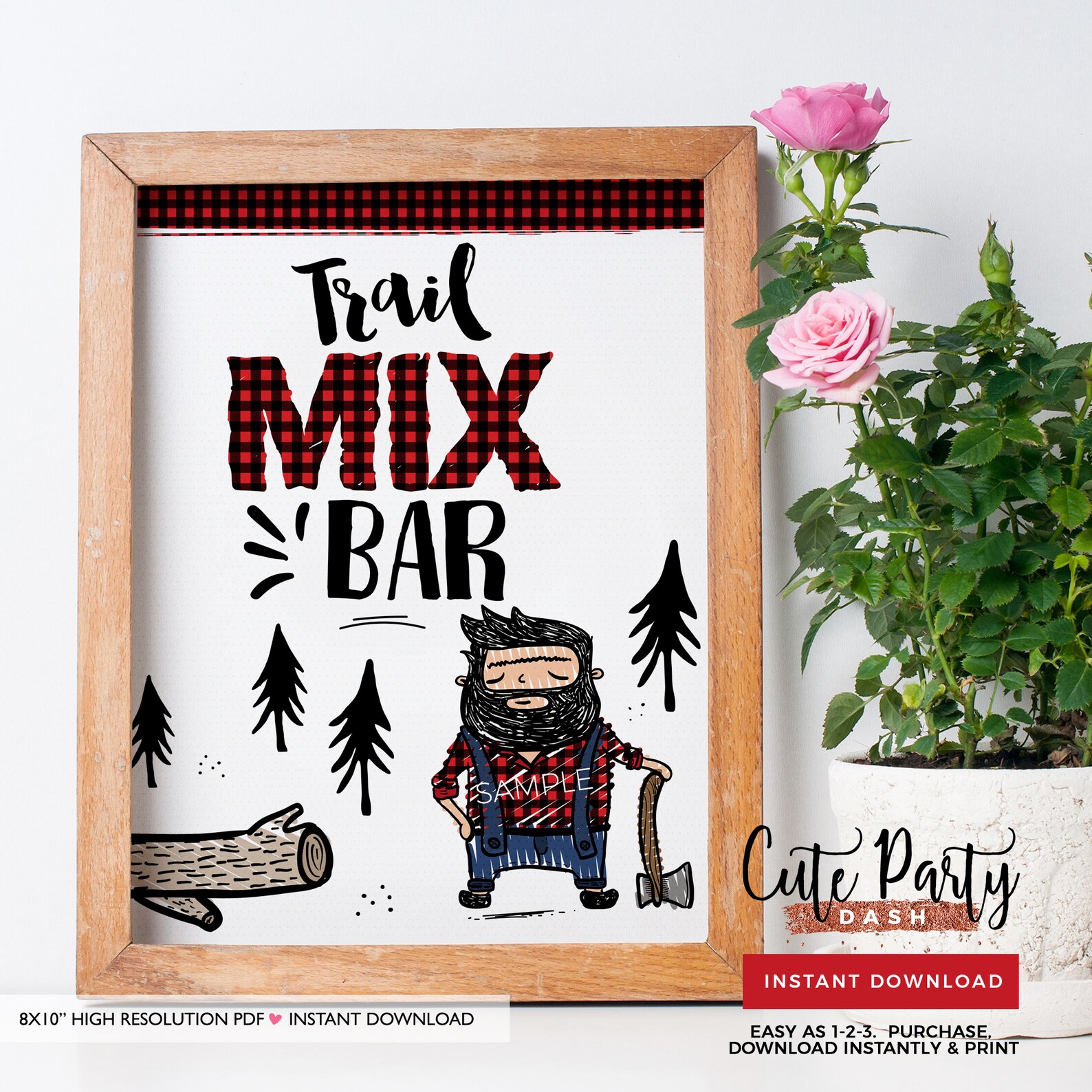 INSTANT DOWNLOAD EDITABLE Lumberjack Birthday Food Cards | Etsy
