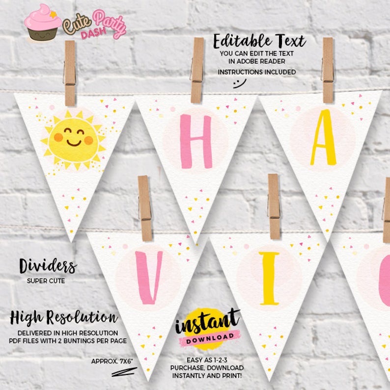 EDITABLE You are my Sunshine Welcome sign, You are my Sunshine centerpiece Party decorations, Sunshine door sign, Instant Download 481 image 5