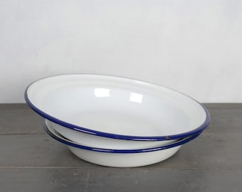 Juego de 2 lavabos esmaltados, lavabos enmelware, Farmhouse, Country