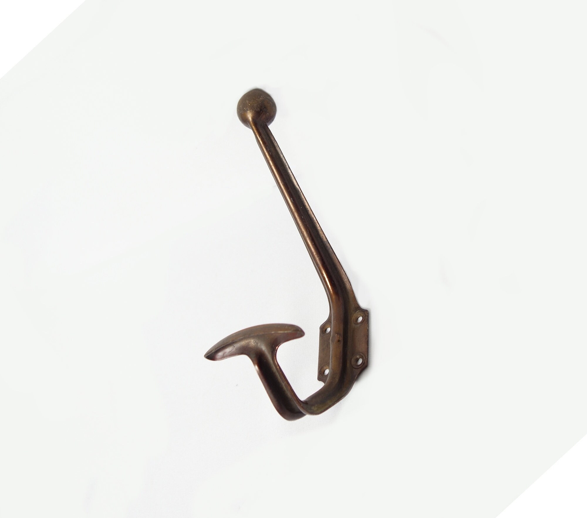 Français de Manteau Vintage, Couleur Bronze, Cheville Brune, École Vestiaire, Vers 1960