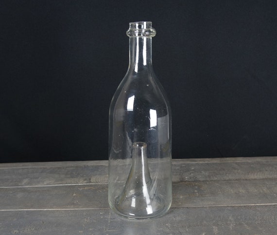 French Antique Fish Trap, Hand Blown Glass, Trap Bottle for River
