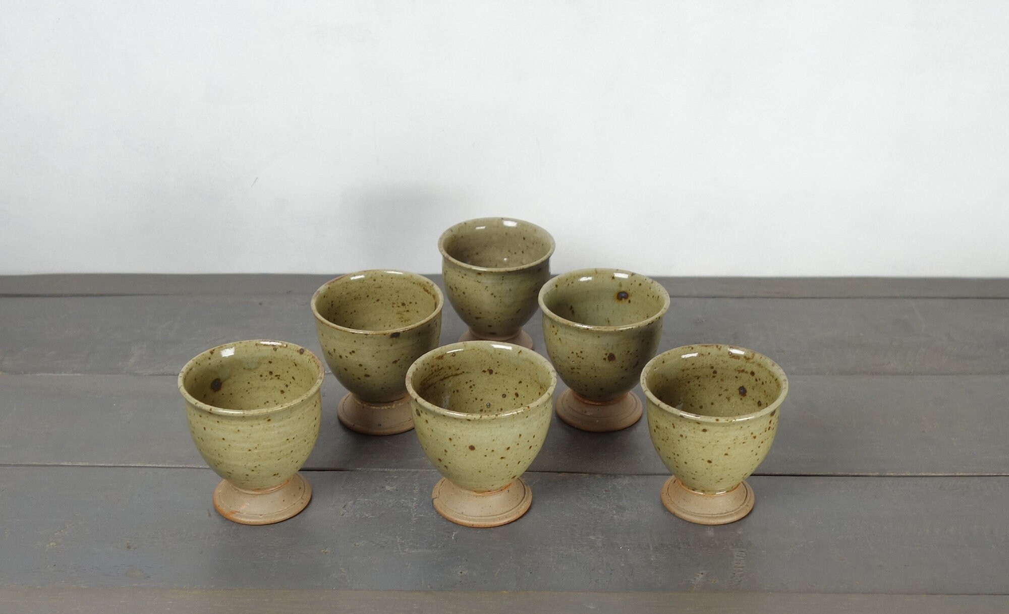 Français Grès Vintage, Service Café, Pyrite Émaillée, Studio Rémi Bonhert, La Borne, Boho, Vers 1970