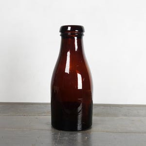 French antique canning bottle, antique glass preserves jar bottle, antique truffle bottle, amber color, 1Liter